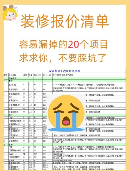 装修报价单常见漏项项目对照表