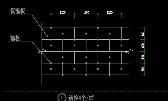 聚苯板外墙保温锚栓布置示意