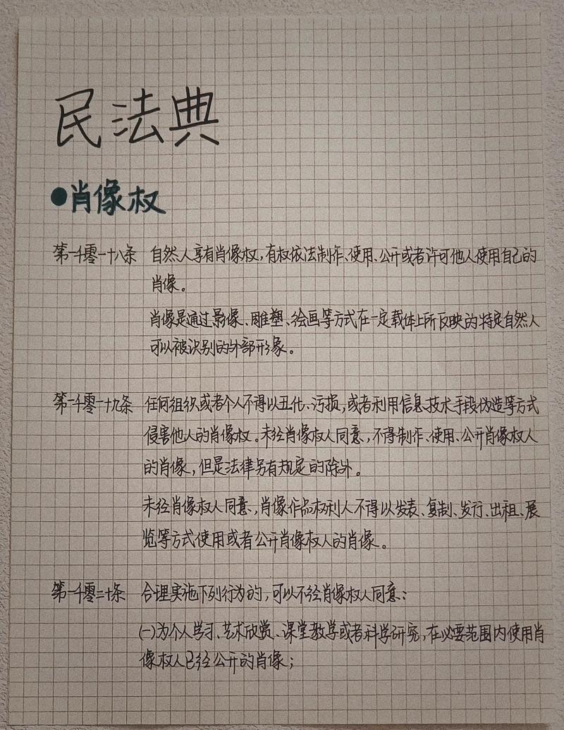 中国民法典肖像权章节条文实拍