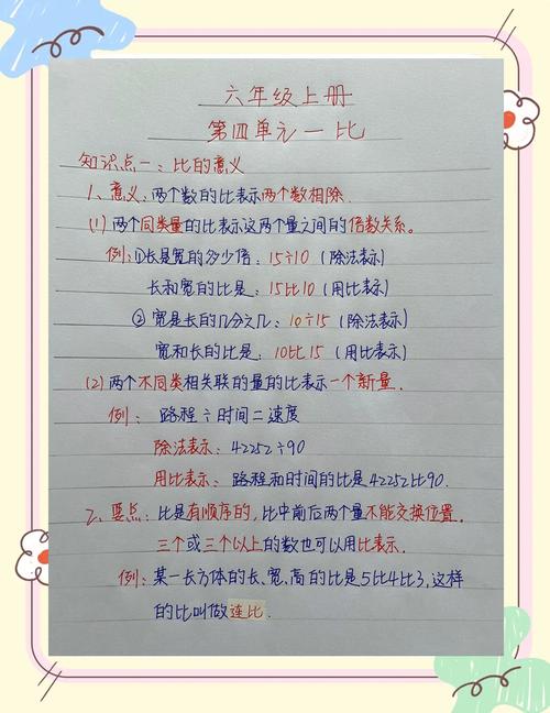 小学六年级数学比例基本性质预习草稿纸