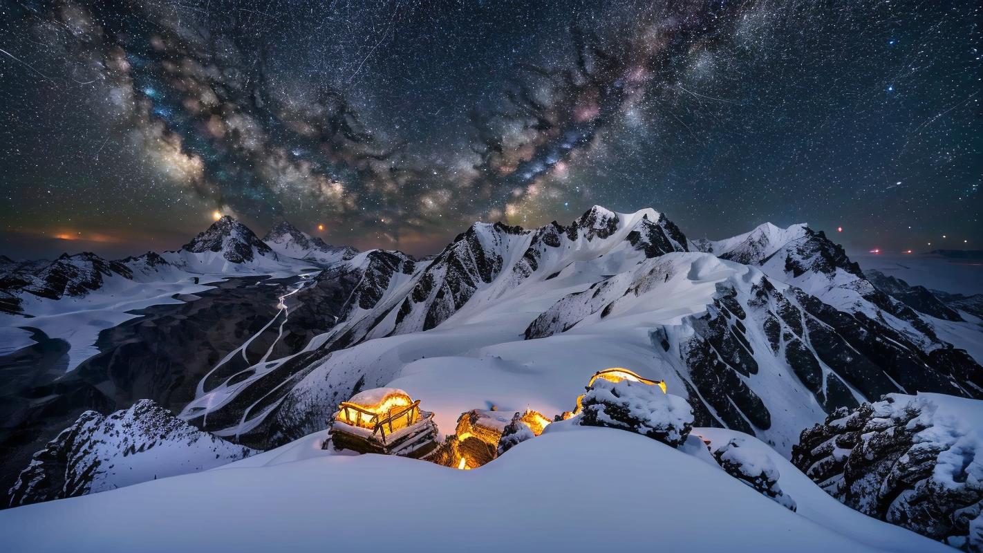 树屋星空与雪山