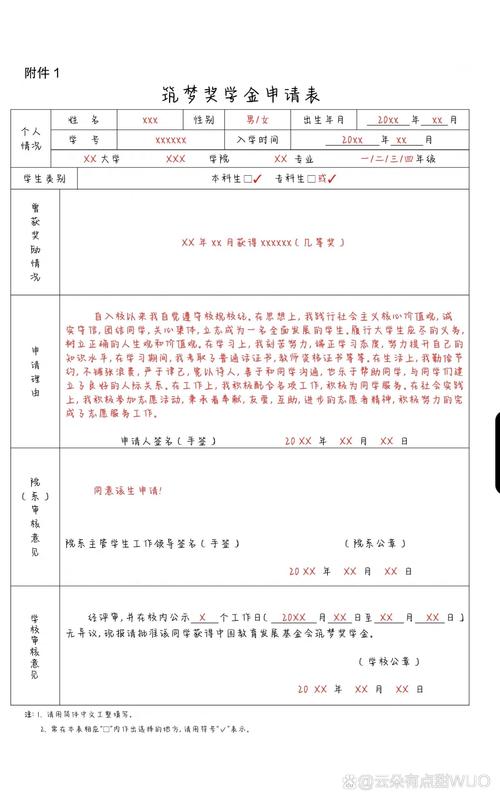 奖学金申请材料排版对比图