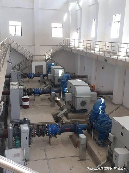 大型水处理项目大流量低压叶片泵安装现场