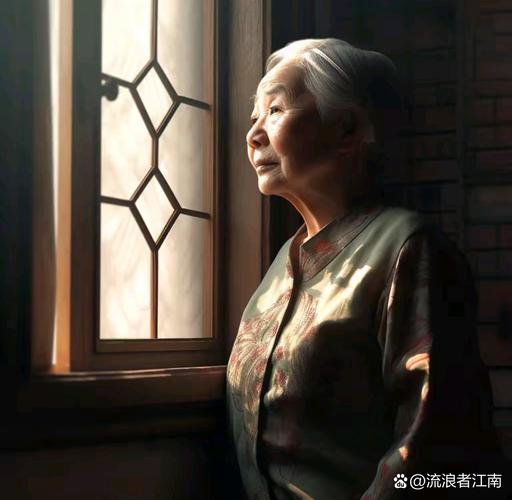 手捧诗集的老人眼镜倒映窗外秋菊