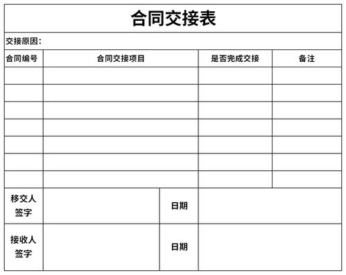 继承律所客户委托合同交接核对表