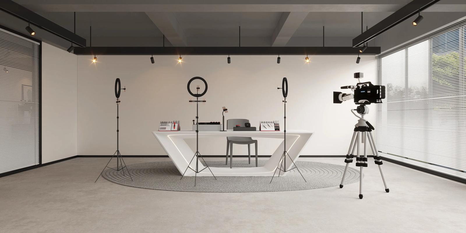 直播间产品视觉对比展示台场景