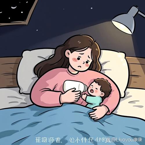 宝妈深夜翻看宝宝照片表情疲惫