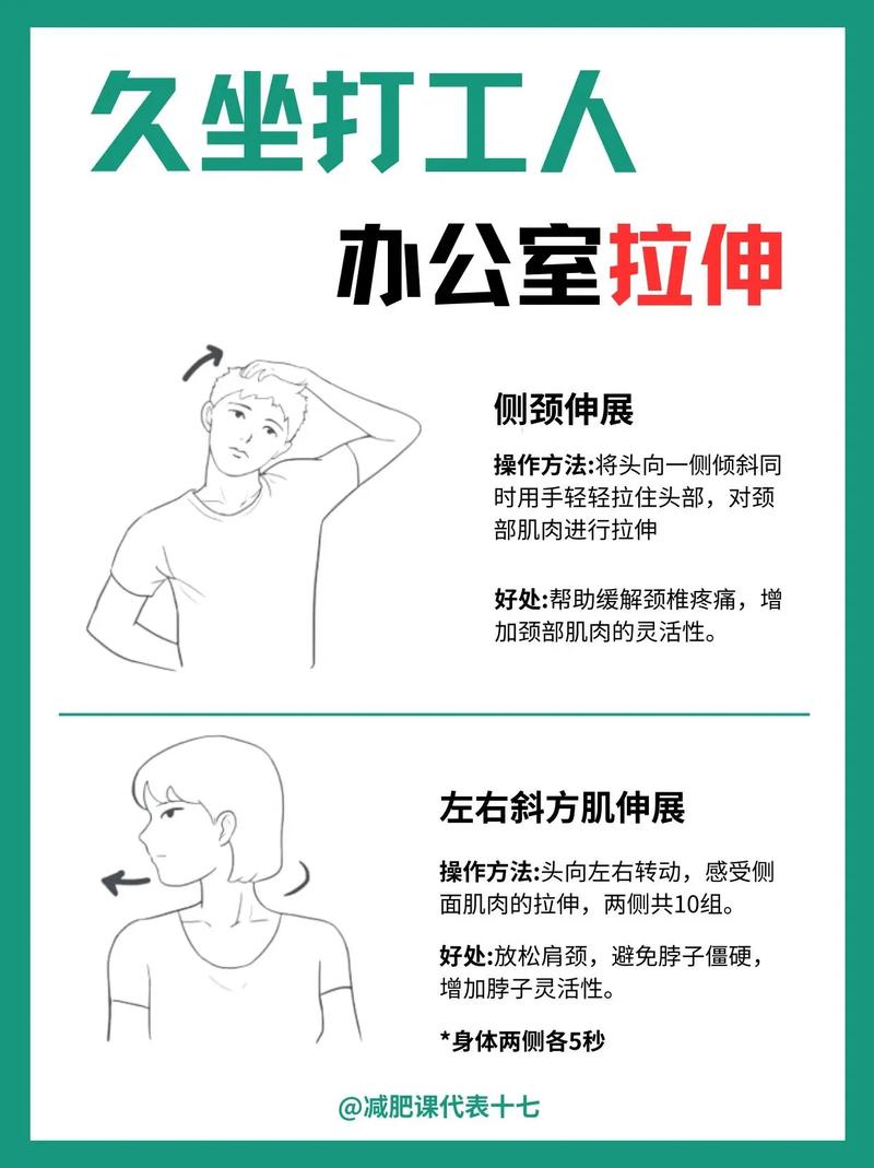 办公室慢性疲劳缓解拉伸示意图