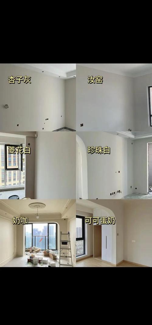 家装施工现场不同颜色墙固对比图