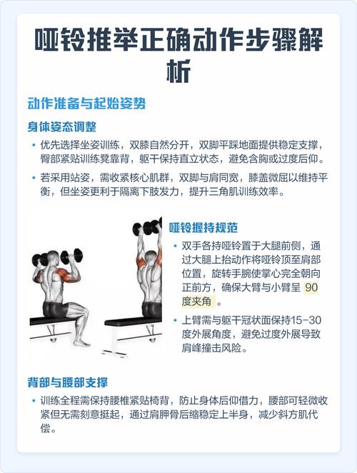 家庭哑铃推举动作要领示意图