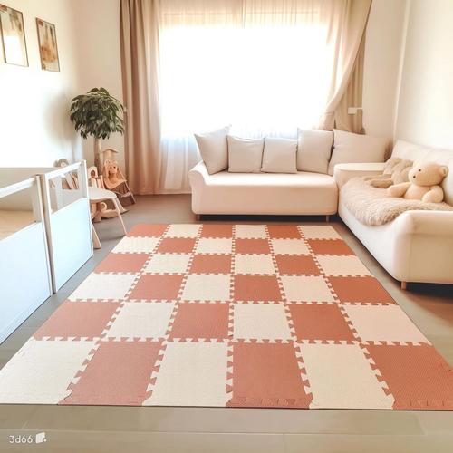 拼接地垫改造客厅休闲角落实景