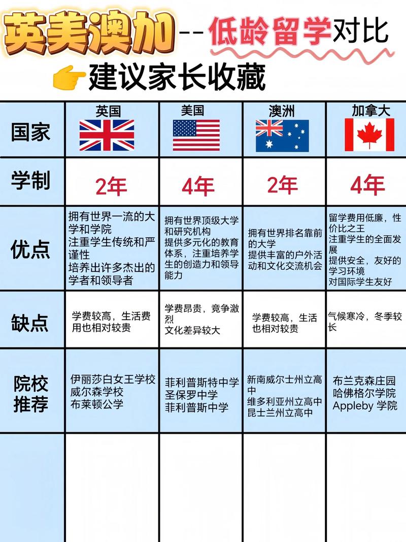 英美澳加留学学费对比柱状图