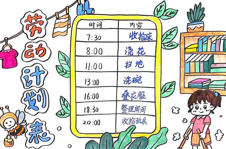 普通家庭分次家务安排手写便签