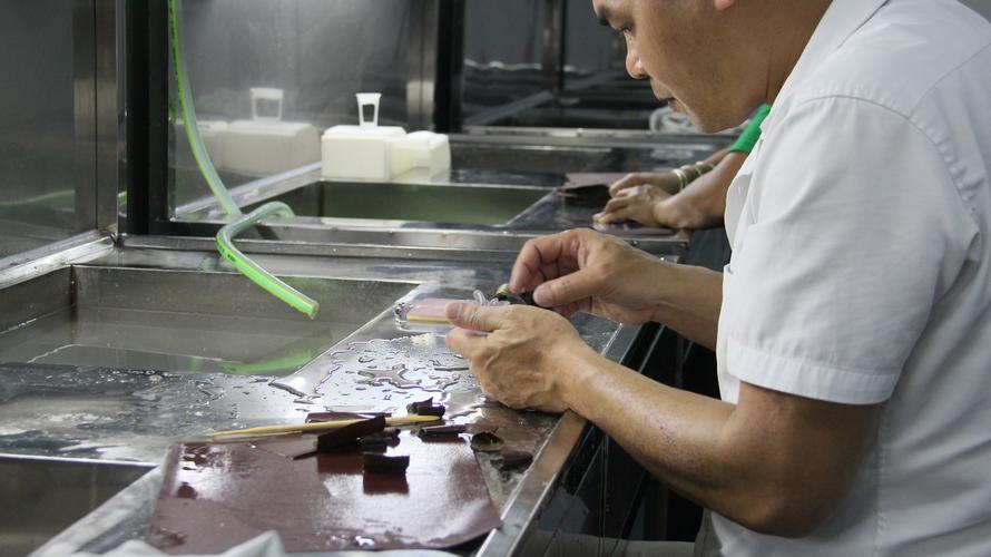 高级技师精密模具加工手部特写