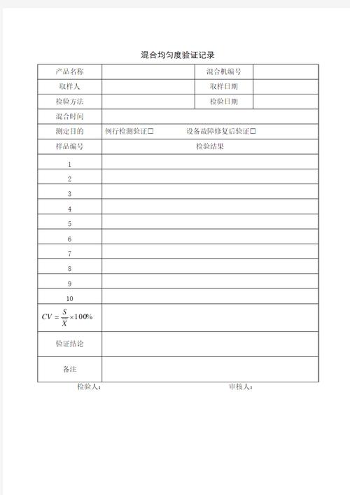 塑料搅拌机混合均匀度CV值检测报告示例