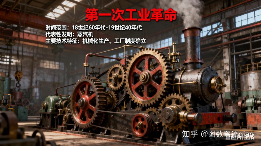 工业革命时期工人操作纺织机与AI时代数据标注员对比图