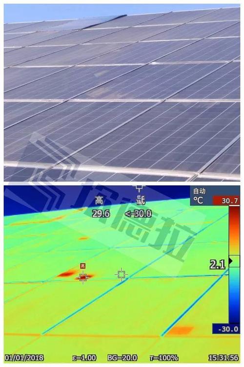 光伏板表面温度与天台水泥面温度对比实测图