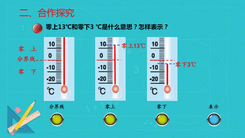 儿童学习负数的温度计或楼层示意图