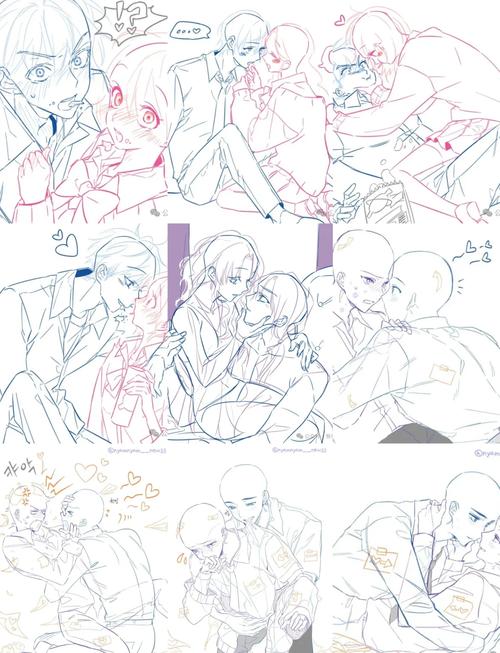 同居情侣共同创作的插画手稿实拍