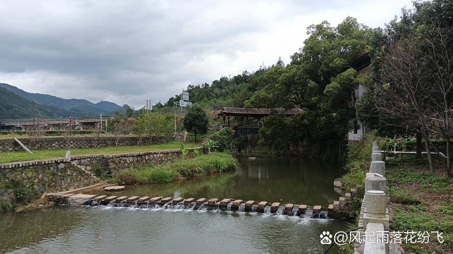 福利镇古渡口青石板台阶与凤尾竹