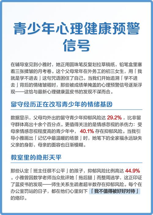 青少年行为预警信号清单