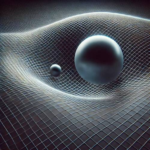 太空中的引力波扭曲时空的艺术概念图