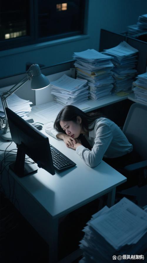 深夜书桌前电脑显示转行搜索焦虑的职场人