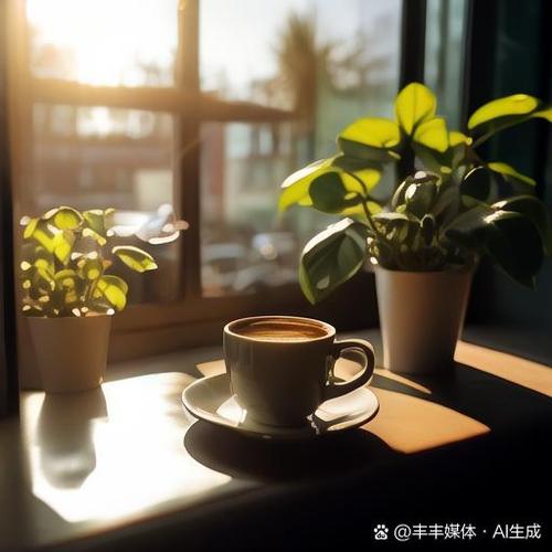新手妈妈在社区咖啡馆靠窗位置捧冰美式发呆无手机状态