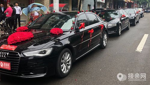 婚车车队统一黑色奥迪A6L阵容