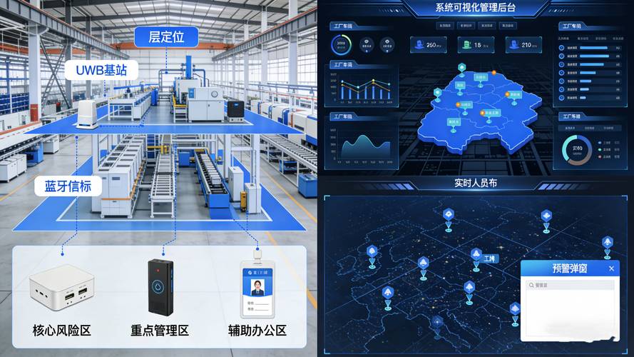 工厂车间UWB精准定位锚点部署实拍图