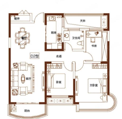 房屋户型动静分区示意图