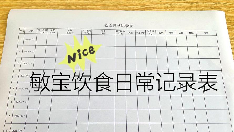 婴儿食物过敏源排除记录表手写示例