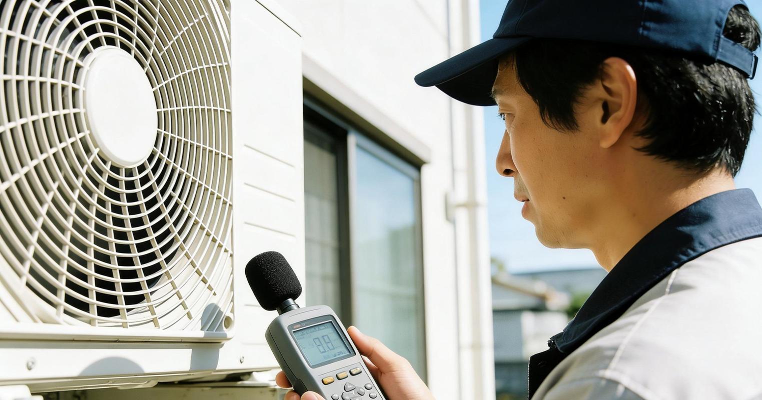 居民小区空调外机噪音检测记录实拍