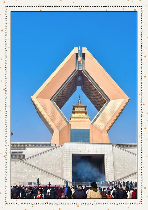 陕西宝鸡法门寺合十舍利塔远景