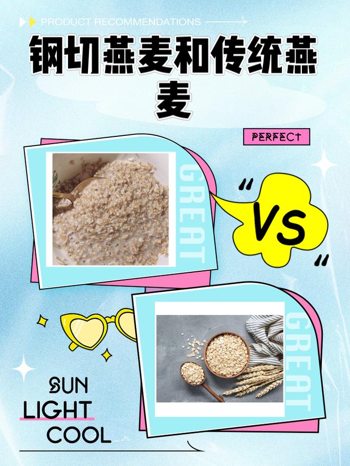 燕麦片不同加工方式对比图