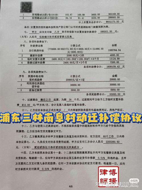 上海动迁安置补偿协议条款细节