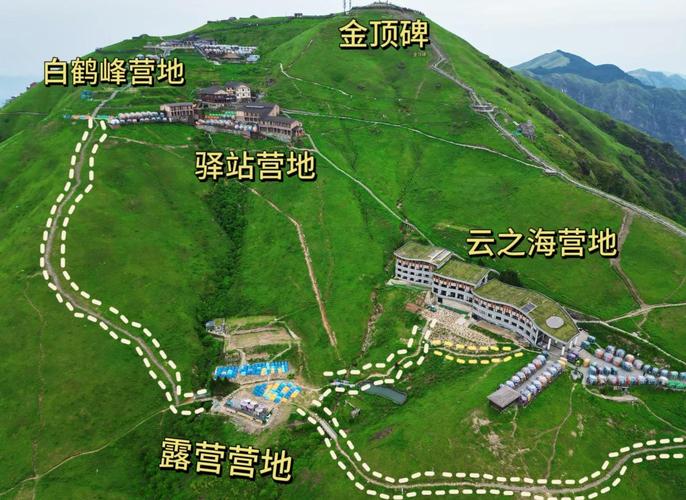 山野户外露营安全扎营位置标注图