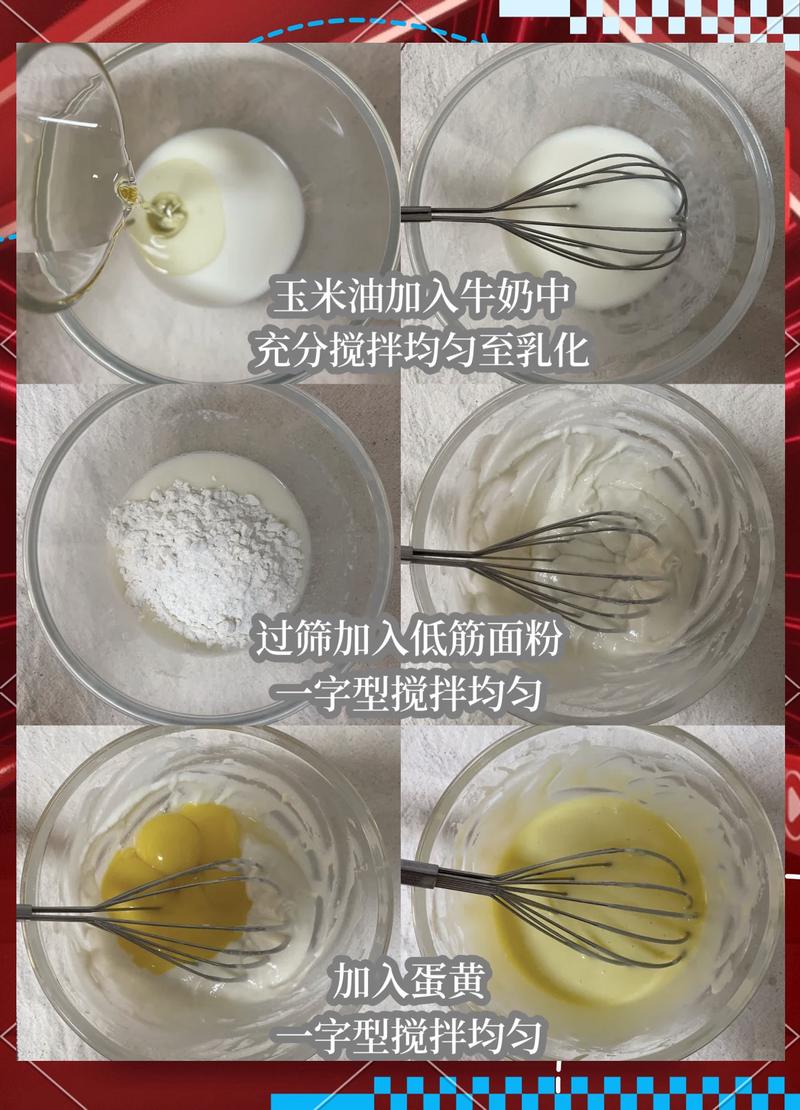 戚风蛋糕面糊翻拌正确手势示意图