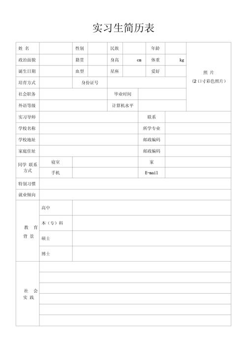校招人力岗实习经历整理表