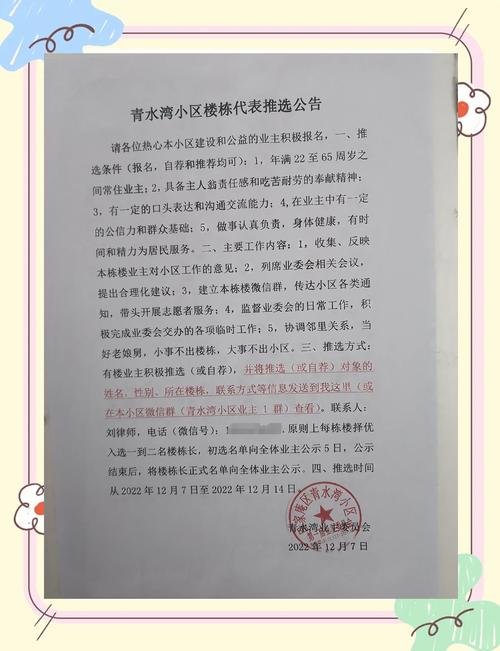 小区单元楼业主大会公告实拍图