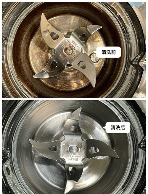 破壁机刀片残留干渣清洗示意图