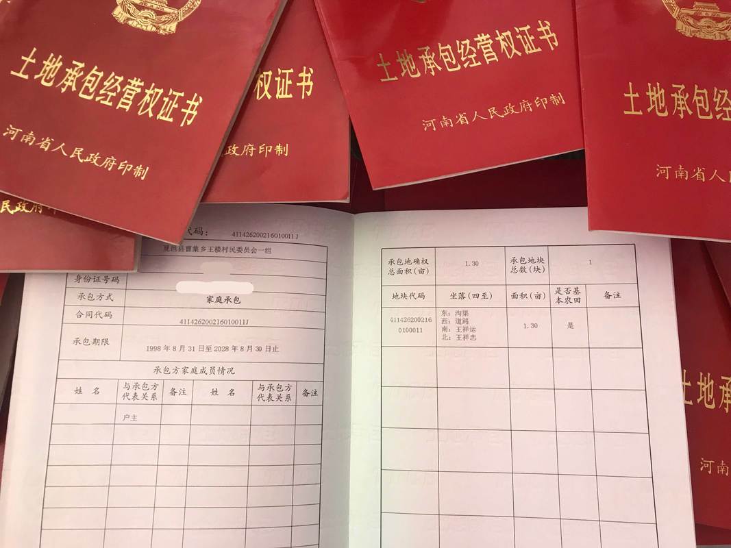 农村土地承包经营权证内页