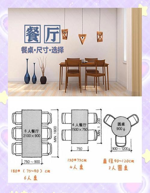 小户型餐厅餐桌尺寸预留实景图