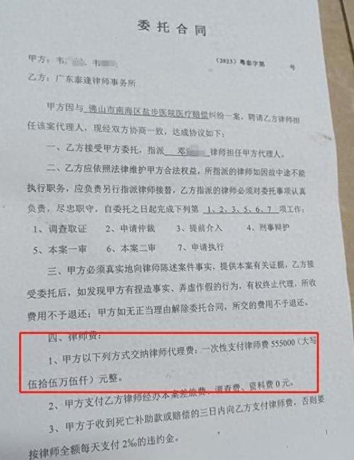 房产纠纷律所委托合同核心条款标注图