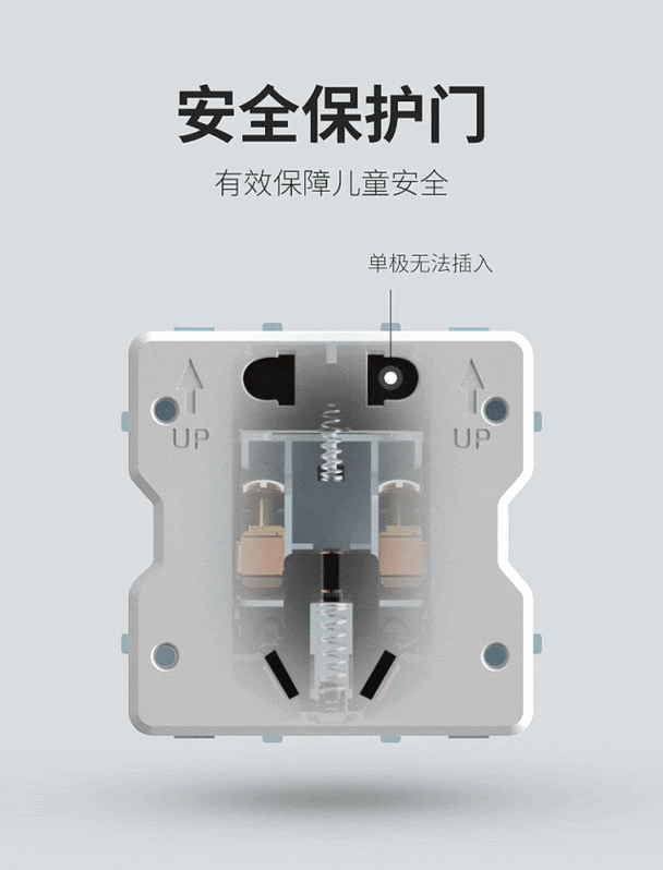 开关插座安全门单孔捅不动测试实拍
