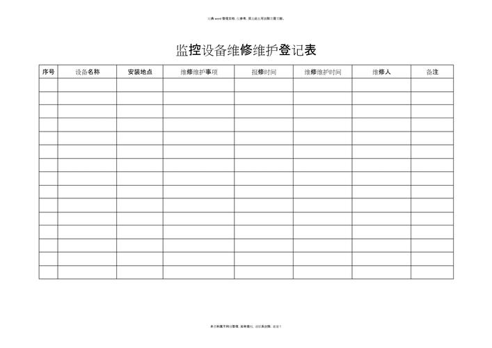 物业服务小区监控故障维修登记本