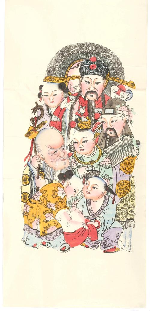 天津杨柳青古镇手工刻木版年画现场