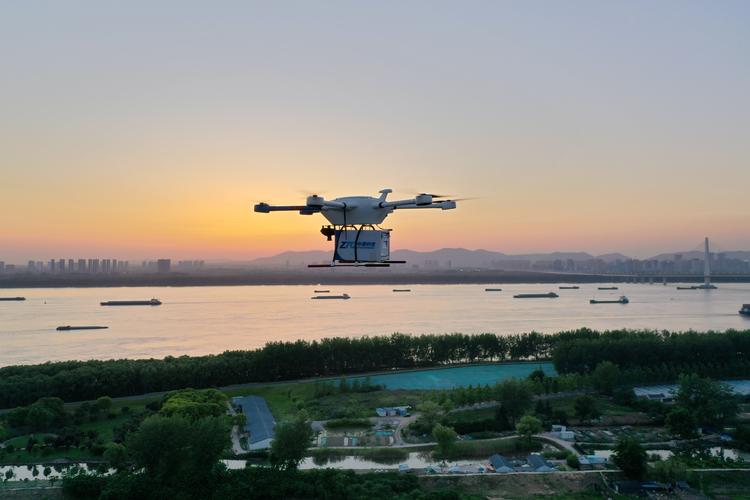 南京江心洲低空无人机配送实景