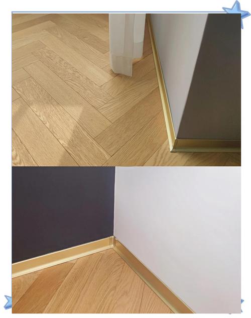 极窄铝合金踢脚线与传统密度板踢脚线对比图