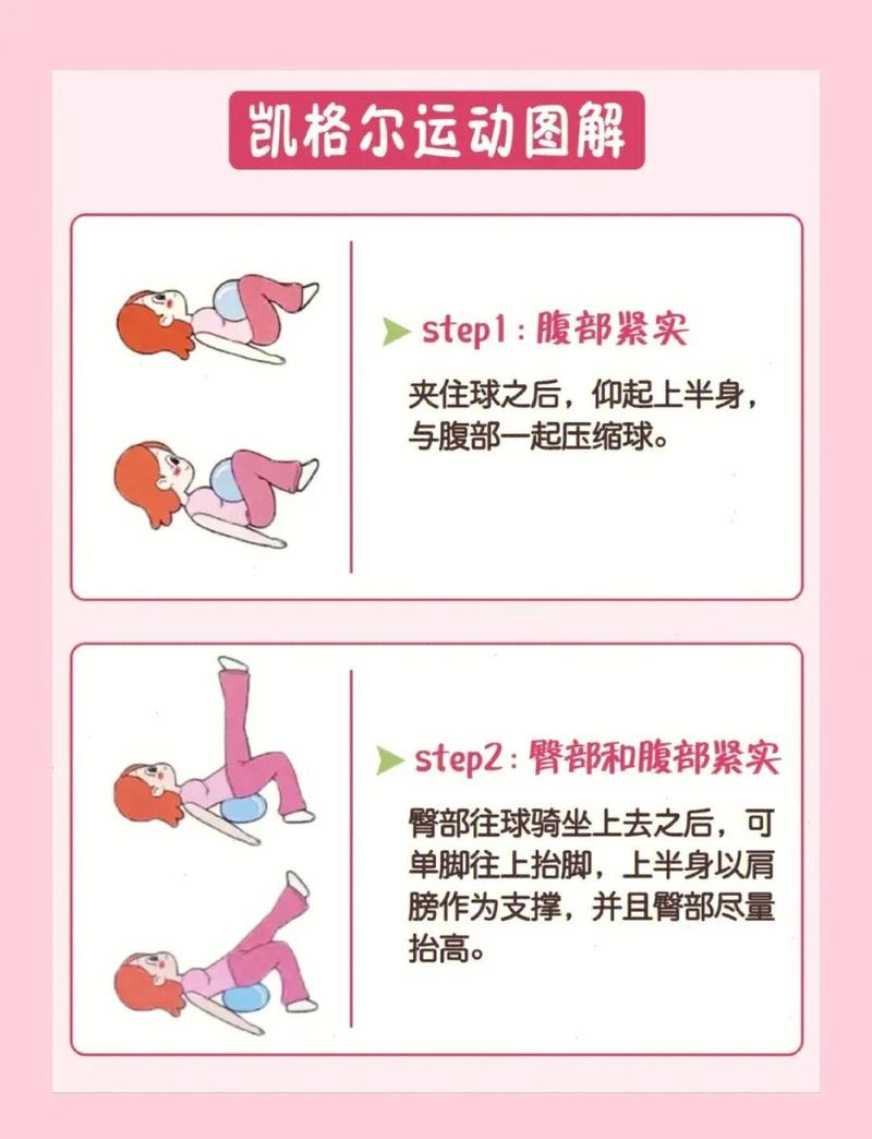 产后居家凯格尔运动正确发力示意图